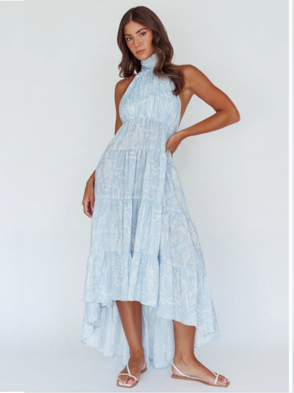 Mika & Gala South Haven Halter Midi Dres